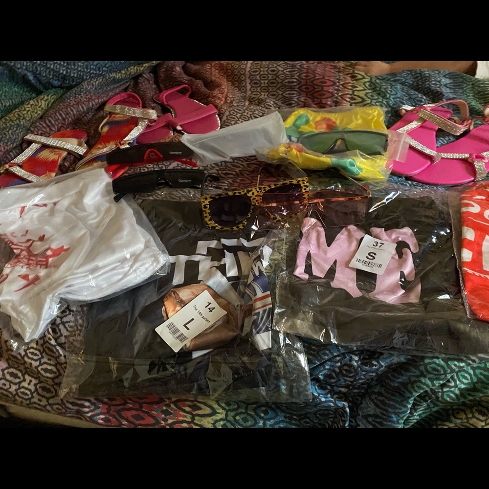Snack comfy shorts and sunglasses $25 each